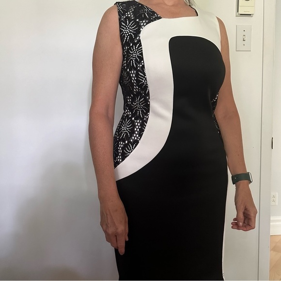 TEABERRY SLEEVELESS BLACK & WHITE DRESS  - 10 - Picture 2 of 12